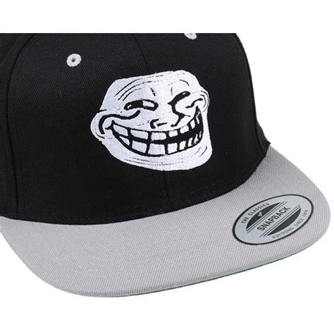 Trollface Blackwhite Snapback Iconic Caps
