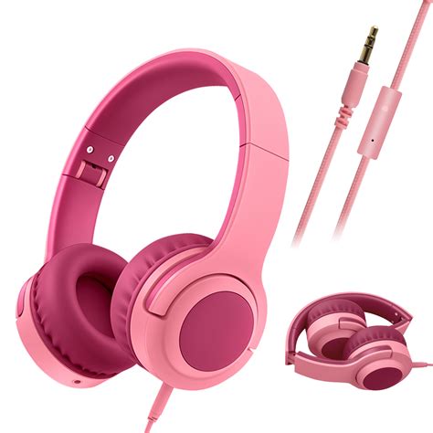 Kids Wired over Ear Headphones Headset, Foldable Stereo 3.5MM Wire Cord ...