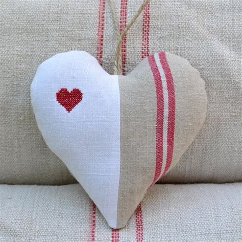 Items Similar To Antique Linen French Fabric Heart Sachet Lavender