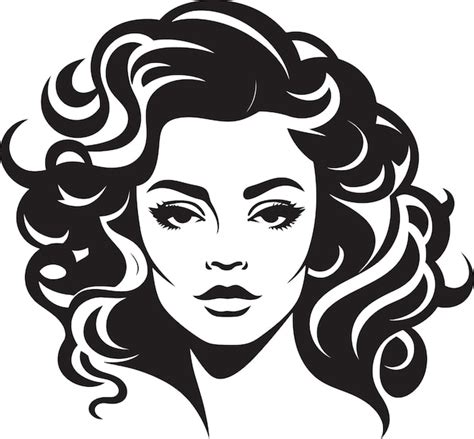 Premium Vector Ebony Elegance A Stylish Curly Haired Lady Icon Curly