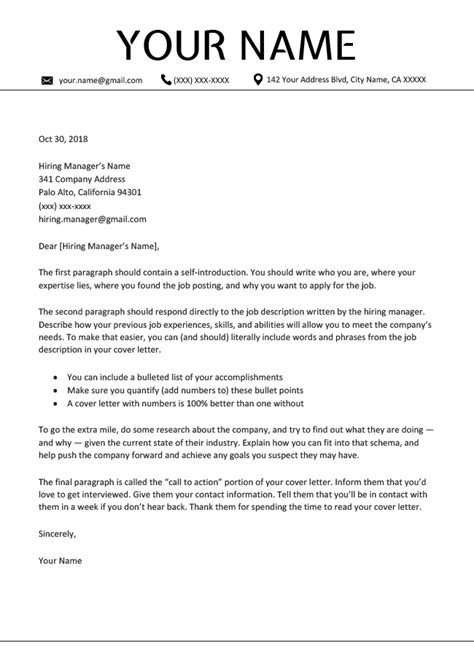 It is neatly and clearly formatted, the contact details are correct and easily referenced, and it is within the prescribed one. Professional Cover Letter Templates | Free to Download ...