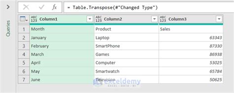 Excel Power Query Transpose Rows To Columns Step By Step