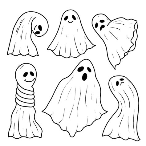Premium Vector Ghosts Collection Halloween Character Vector Hand