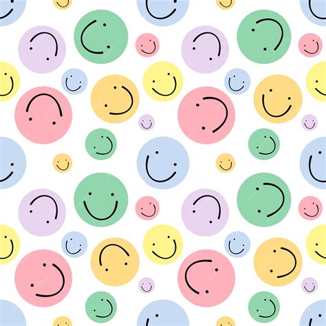 Premium Vector Beautiful Multicolored Smiley Emoji Background Pattern