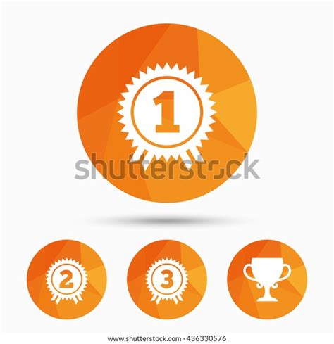 First Second Third Place Icons Award Stock Vector Royalty Free 436330576