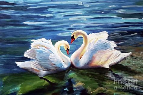 Swans In The Lake Painting By Dipali Shah Pixels