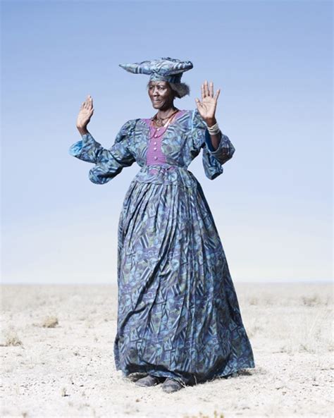 The herero people take pride in their cattle, hence the culture of herero requires women to wear their iconic fabric hats shaped like cow horns. Hereros : Jim Naughten