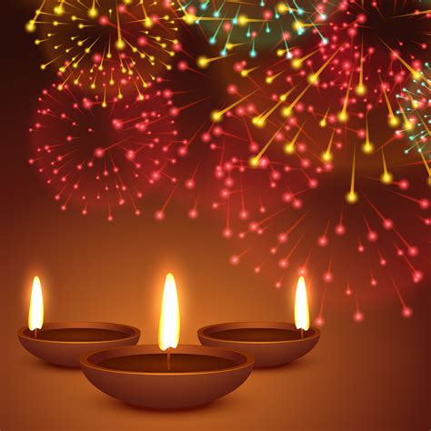 Fireworks Background With Diwali Diya Download Free Vector Art Stock
