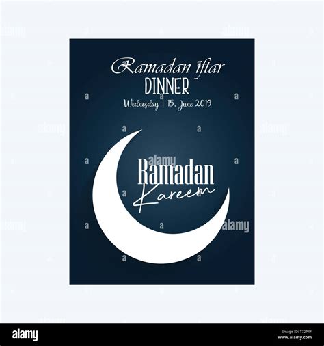 Ramadan Kareem Greeting Template Islamic Crescent And Arabic Lantern