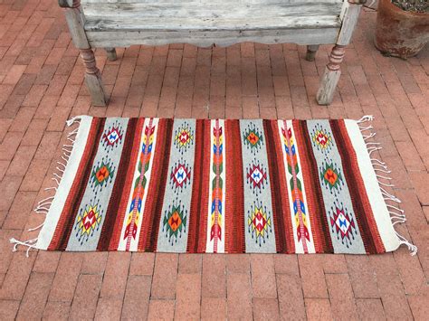 31 X 58 Mexican Rug Woven Wall Hanging Southwestern Decor Bedroom Rug