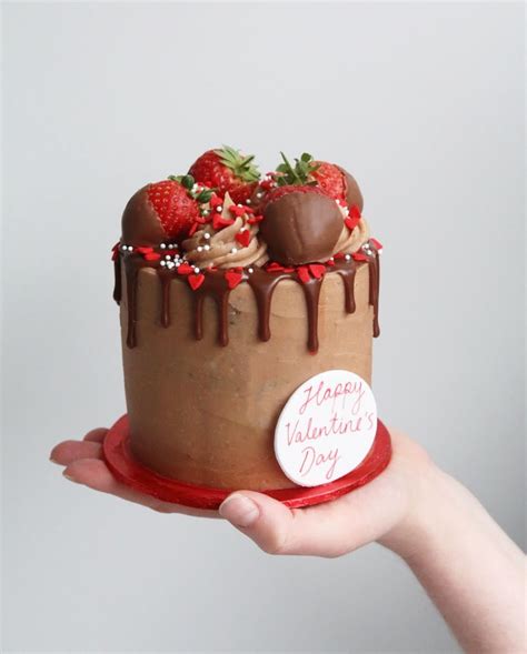 Mini Valentines Chocolate Dipped Strawberry Cake Valentines Baking