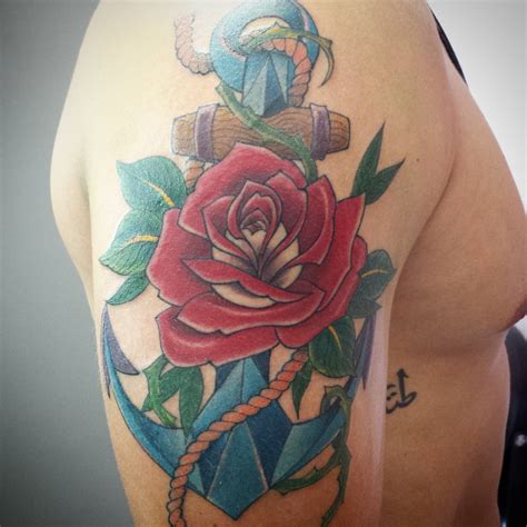 Classic anchor with roses tattoo design for wrist. 95+ Best Anchor Tattoo Designs & Meanings - Love of The ...