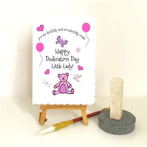 Happy Dedication Christian Greetings Card For Baby Child Girl Etsy