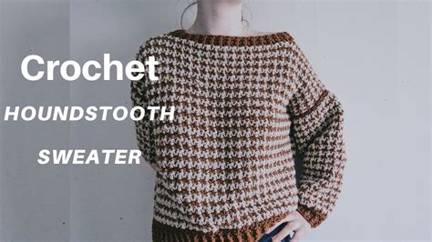 Crochet Houndstooth Sweater Size S 5xl Youtube