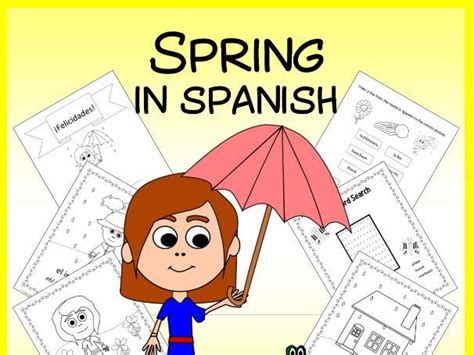 Spanish Spring Vocabulary Sheets Worksheets Matching And Bingo Games