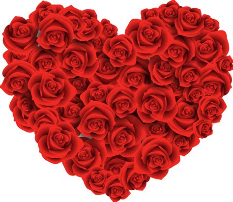 Large Heart Of Roses Png Clipart Red Roses Background Hearts And