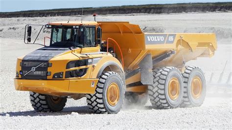 Volvo A35g Dumper Working In Lime Quarry Youtube