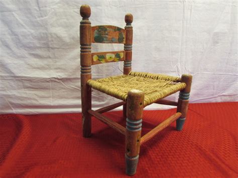 Elegantly woven with leather strapping. Lot Detail - RUSTIC VINTAGE MEXICAN FOLK ART CHILD'S CHAIR ...