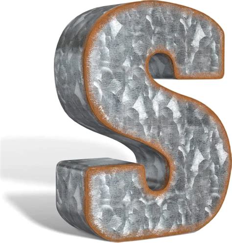 Galvanized Metal Letters For Wall Decor 3d Letter S For Hanging Or