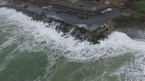 Waves Crashing Over Sea Wall In Pacifica Short Clip Youtube