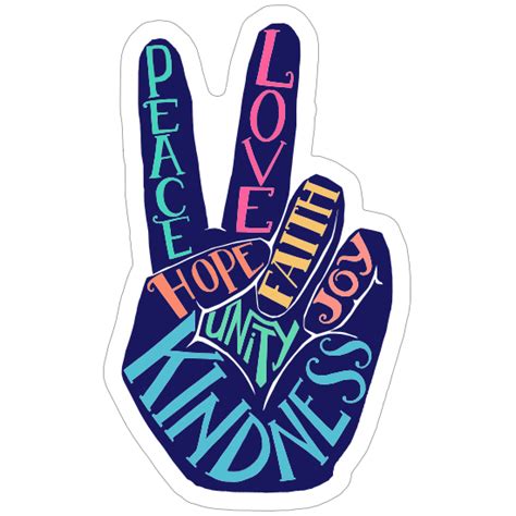 Hippie Peace Hand Sticker