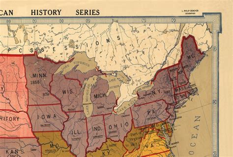 1860 Old Usa Map Civil War Civil War Map Secession Etsy