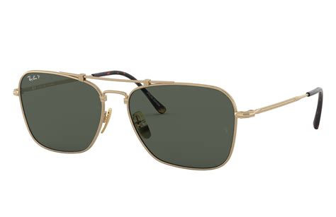 Caravan Titanium Sunglasses In Gold And Green Rb8136m Ray Ban® Gb