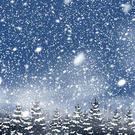 Premium Vector Natural Winter Christmas Tree Background With Blue Sky