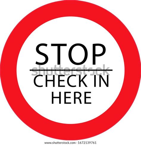 Stop Check Here Sign Isolated On Stock Vector Royalty Free 1672139761