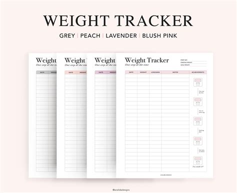 Printable Weight Loss Tracker Weight Loss Calendar Fitness Etsy