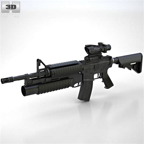 Colt M4a1 With M203 3d Model Humster3d