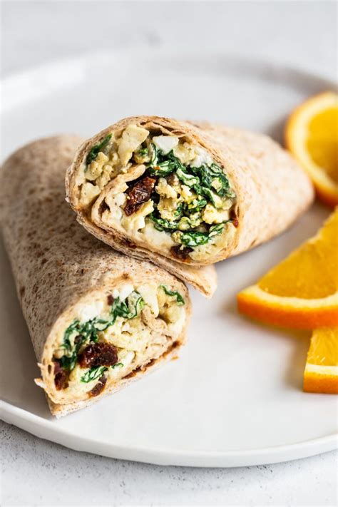 Egg Spinach And Feta Breakfast Wrap Eating Bird Food