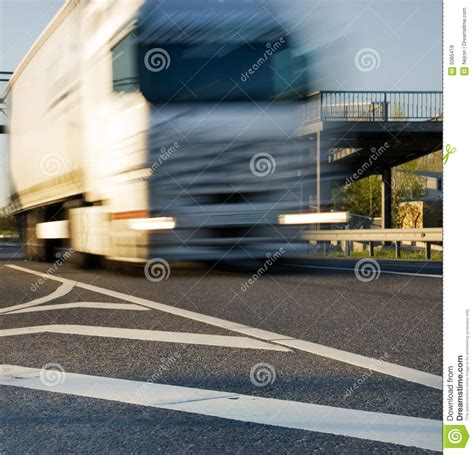 Fast moving truck stock image. Image of trailer, road - 5085419