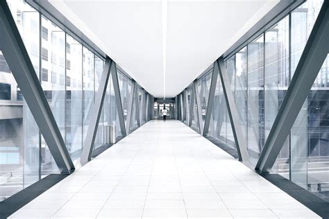 Hd Wallpaper White Hallway Corridor Glass Tunel Direction Passage Connection Wallpaper