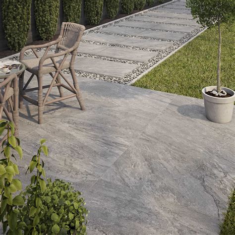 Barrington Grey 600x900mm Outdoor Porcelain Tile Patio Garden Design