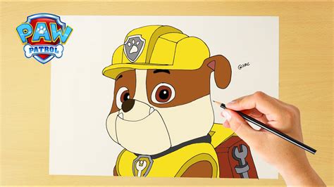 How To Draw Rubble Step By Step Paw Patrol Youtube