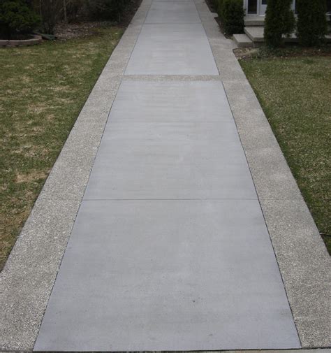 Standard Broomed Driveway With Exposed Aggregate Border Concrete