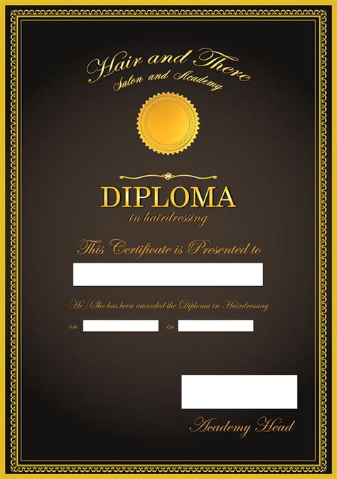 Diploma Certificate For Hair And There Salon With Images Diploma