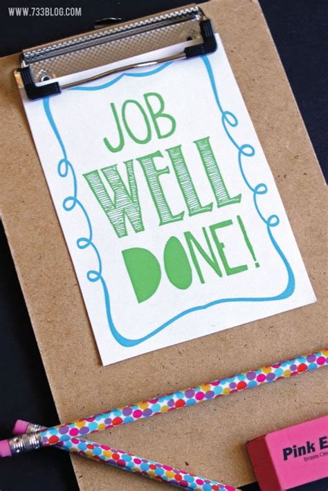 Job Well Done Free Printable Positive Reinforcement Cards Job Well