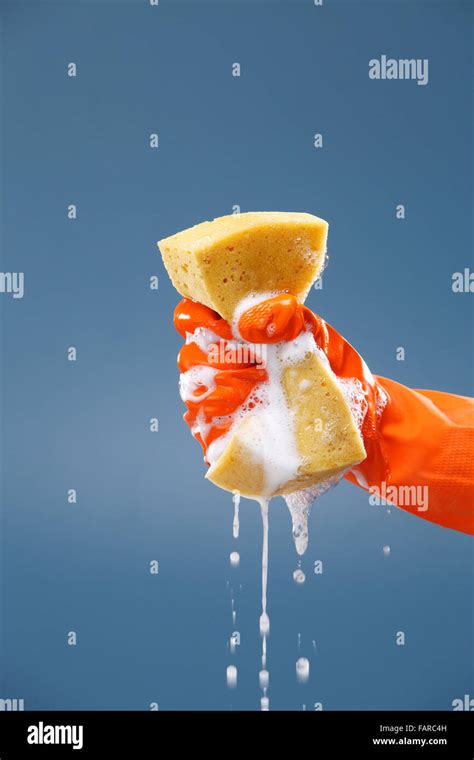 Squeezing Sponge Squeezing Wet Sponge Stock Photo Alamy