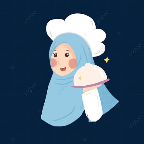 Chef Muslimah Png Picture Cute Muslimah Cartoon Chef Drawing Muslimah