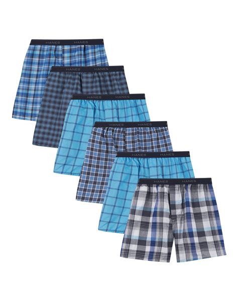 Hanes Mens Woven Boxers 6 Pack Apparel Direct Distributor
