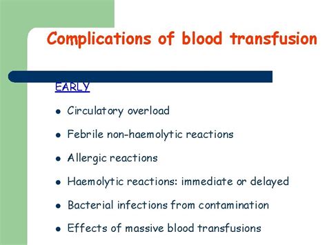 Adverse Effects Of Blood Transfusion Adverse Effects Of