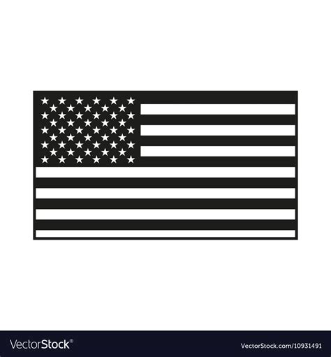 Black Usa Flag On White Background Royalty Free Vector Image