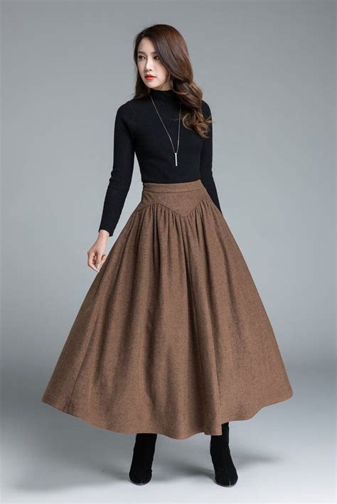 Womens Skirts Maxi Wool Skirt For Winter