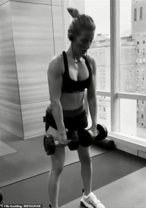 Ellie Goulding Shows Off Her Toned Figure In A Sports Bra And Shorts During Intense Gym Workout