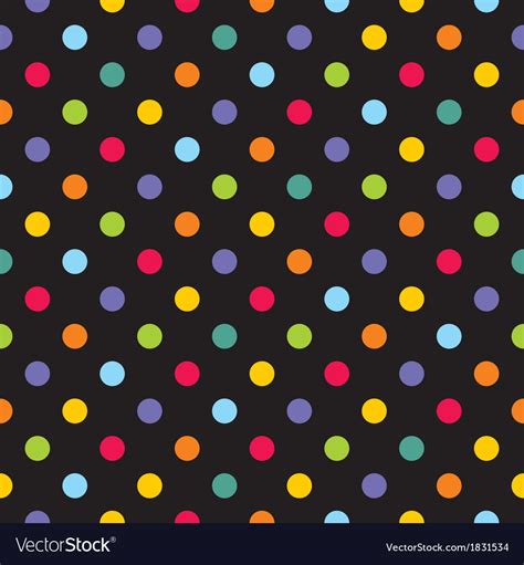 Seamless Dark Pattern With Colorful Polka Dots Vector Image