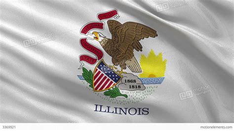 Us State Flag Of Illinois Seamless Loop Stock Animation 3369921
