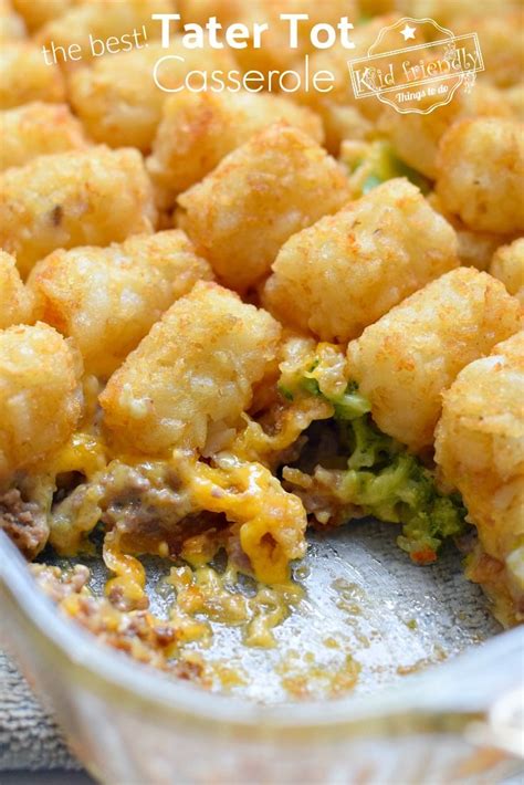Comforting, insanely delicious, and easily made in bulk, casseroles (like this cheesy the classic vegetables added to tater tot casseroles are corn and green beans. Ground Beef and Cheese Tater Tot Casserole Recipe {The ...