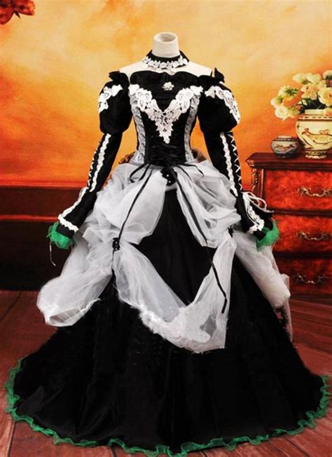 Anime Vocaloid Miku Cosplay Dress Black Vintage Women Gothic Victorian